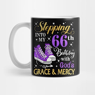 Stepping Into My 66th Birthday With God's Grace & Mercy Bday Mug